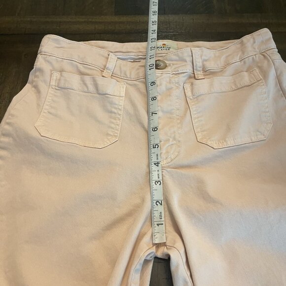 Marine Layer Bridget Wide Leg Cropped Pants Papyrus Casual Size 6 Light Peach - Picture 5 of 9
